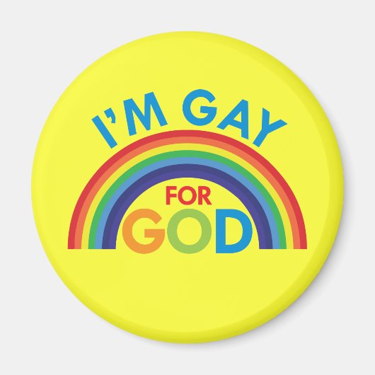 Aimant Je suis gay pour Dieu (Devant)