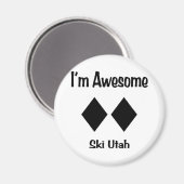 Aimant Je suis génial Ski Utah (Recto/Verso)