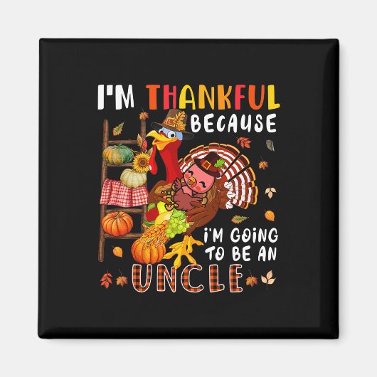 Aimant Je suis heureux d'être un oncle Chute Turkeys Pré (Devant)