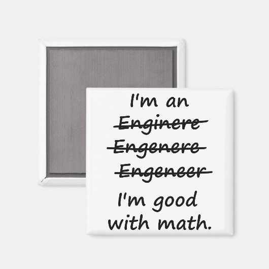 Aimant Je suis ingénieur Je suis bon en mathématiques (Recto/Verso)