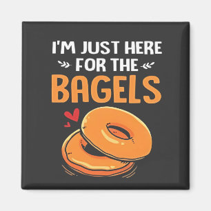 Aimant Je suis juste là pour la nourriture juive Bagels