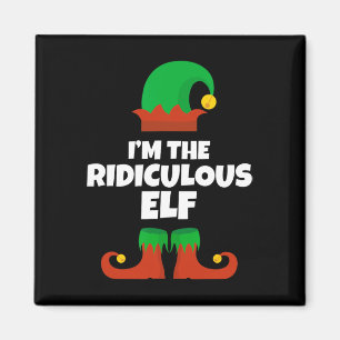 Aimant Je suis la famille d'elfes ridicules Pajama Noël A