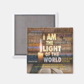 Aimant Je suis la Lumière du Monde - Jean 8:12 (Recto/Verso)