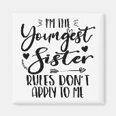 Aimant Je suis La Plus Jeune Soeur Anniversaire Stepsoeur (Devant)