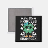 Aimant Je suis La Princesse Shamrock St Patrick's Day Iri (Recto/Verso)