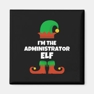 Aimant Je suis l'administrateur Elf Family Pyjama Noël