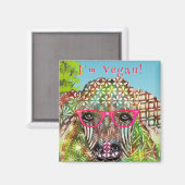 Aimant Je suis l'aimant de sensibilisation à la vache vég (Recto/Verso)