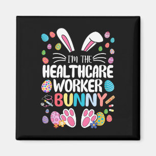 Aimant Je suis le lapin travailleur de la santé Funny Bun