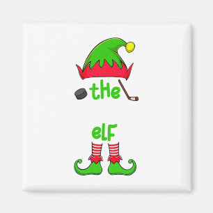 Aimant Je suis le lutin de hockey Noël Famille Pyjama Ass
