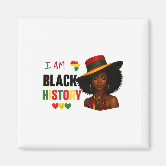 Aimant Je suis le mois de l'histoire des Noirs Afro-Améri (Devant)