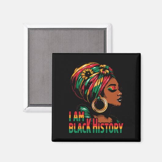 Aimant Je suis le mois de l'histoire des Noirs Afro-Améri (Recto/Verso)