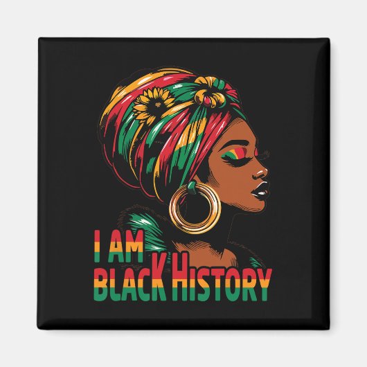 Aimant Je suis le mois de l'histoire des Noirs Afro-Améri (Devant)