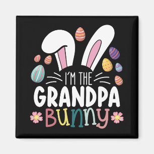 Aimant Je suis le papy lapin Pâques tenue de famille