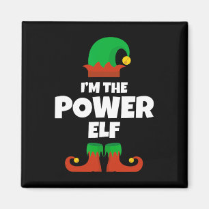 Aimant Je suis le Power Elf Family Pyjama Noël drôle