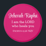 Aimant Je suis le Seigneur qui vous guérit Bible Verse Ho<br><div class="desc">Ce bel aimant présente l'un des noms de Dieu et un puissant verset biblique du livre de l'Exode où Dieu déclare qu'Il est notre guérisseur.</div>