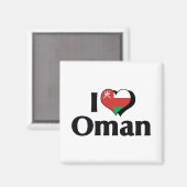 Aimant Je suis Oman Drapeau d'amour (Recto/Verso)