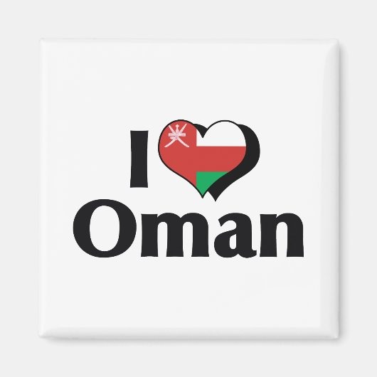 Aimant Je suis Oman Drapeau d'amour (Devant)
