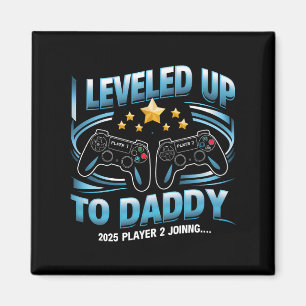 Aimant Je suis passé au niveau Papa 2025 Drôle futur papa