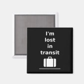 Aimant Je suis perdu en transport en commun Suitcase Dark (Recto/Verso)