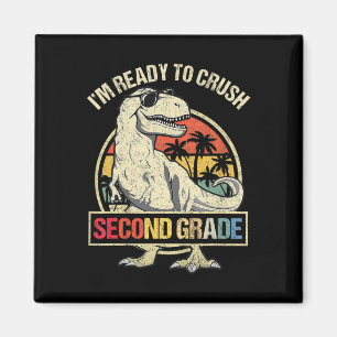 Aimant Je suis prêt à écraser le dinosaure de 2e année T
