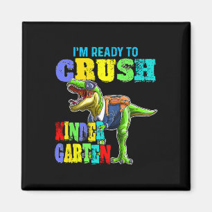 Aimant Je suis prêt à écraser le dinosaure de maternelle 