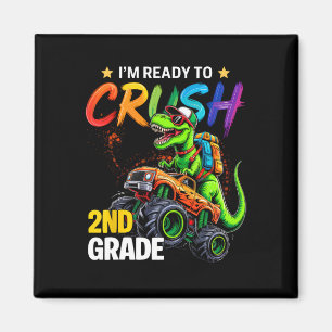 Aimant Je suis prêt à écraser les dinosaures de camion mo