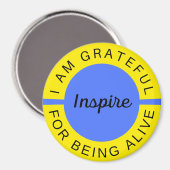 Aimant Je suis reconnaissant d'être vivant (Recto/Verso)