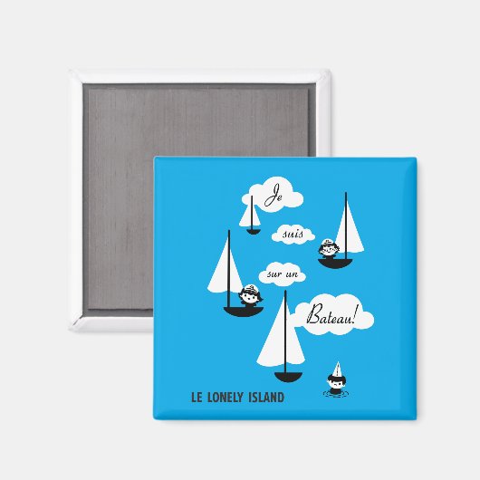 Aimant Je suis sur un Bateau ! (Recto/Verso)