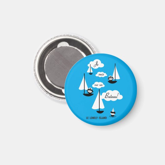 Aimant Je suis sur un Bateau ! (Recto/Verso)