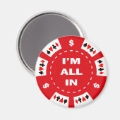 Aimant Je suis tout en Red Poker Chip (Recto/Verso)