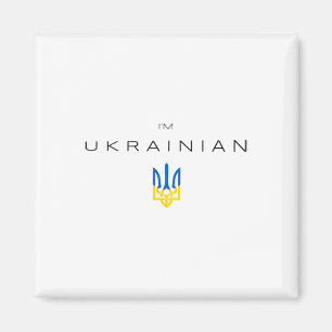 Aimant Je suis ukrainien - Je suis d'Ukraine Drapeau trid
