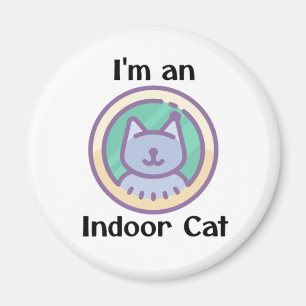 Aimant Je suis un chat d'intérieur