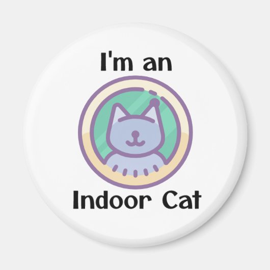 Aimant Je suis un chat d'intérieur (Devant)