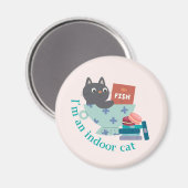 Aimant Je suis un chat d'intérieur drôle (Recto/Verso)