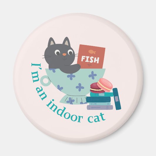 Aimant Je suis un chat d'intérieur drôle (Devant)