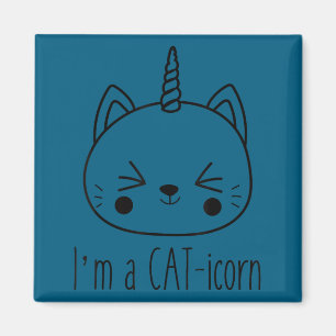 Aimant Je suis un chat-licorne mignon drôle chat licorne