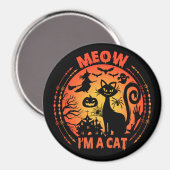 Aimant Je suis un chat, un chat à halloween (Recto/Verso)