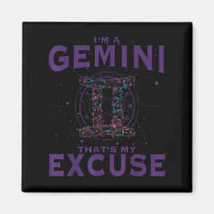 Aimant Je Suis Un Gemini Zodiac Sign Graphisme Art Twins