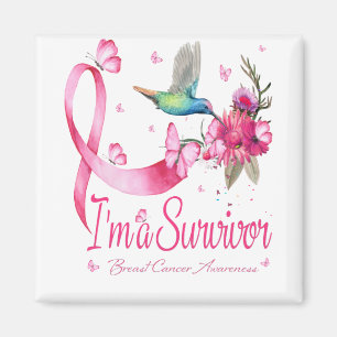 Aimant Je suis Un Survivant Hummingbird Ribbon Cancer du