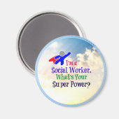 Aimant Je suis un travailleur social. Quel est ton super (Recto/Verso)