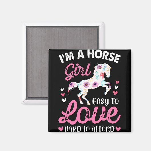 Aimant Je suis une fille de cheval facile à aimer diffici (Recto/Verso)