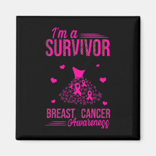 Aimant Je suis une survivante rose Ruban femmes cancer du