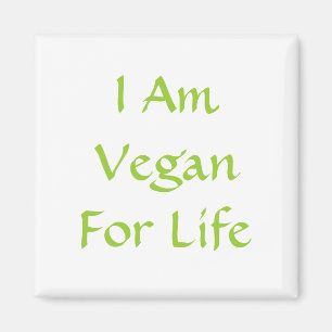 Aimant Je Suis Végétal À Vie. Vert. Slogan. Personnali
