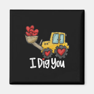 Aimant Je T'Ai Creusé Tracteur Construction Coeur Aimer V