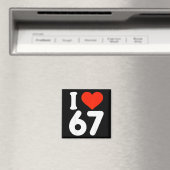 Aimant Je t'aime 67 Saint-Valentin 6 7 Meme 67e Anniversa (In Situ (Lave-vaisselle))
