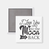Aimant Je t'aime à la lune et au retour (Recto/Verso)
