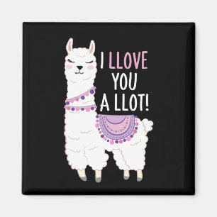 Aimant Je t'aime beaucoup - Drôle Llama