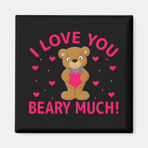 Aimant Je t'aime beaucoup ours en peluche