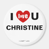 Aimant Je t'aime Christine (Devant)