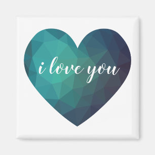 Aimant Je t'aime coeur bleu cadeau valentine